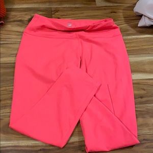 Bright pink workout leggings